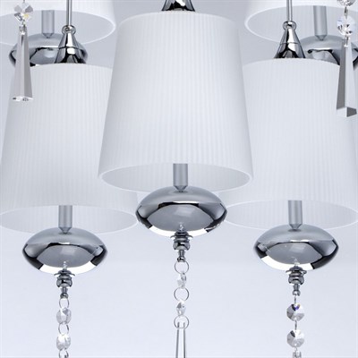 Люстра подвес "Фьюжен" 9x20W G4 хром 50x50x71см - фото 2035322