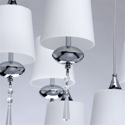 Люстра подвес "Фьюжен" 9x20W G4 хром 50x50x71см - фото 2035326