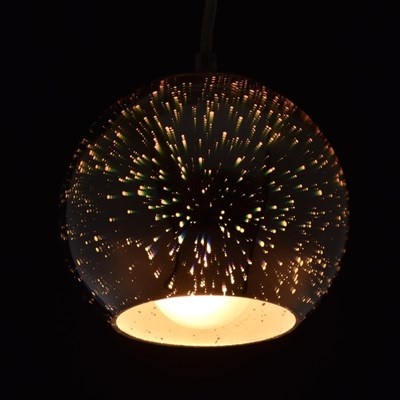 Люстра подвес "Фрайталь" 1x40W E27 хром 14x14x422см - фото 2035361