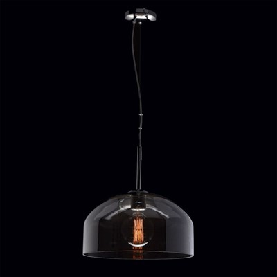 Люстра подвес "Клэр" 1x60W E27 хром 40x40x286см - фото 2035380