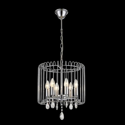 Люстра "Эвора" 6x60Вт E14 хром 38x38x34см - фото 2035442