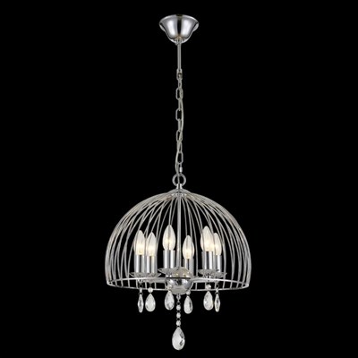 Люстра "Эвора" 6x60Вт E14 хром 42x42x28см - фото 2035446