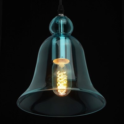 Светильник "Кьянти" 40Вт E27 2700K голубой, черный 21x21x150см - фото 2035467