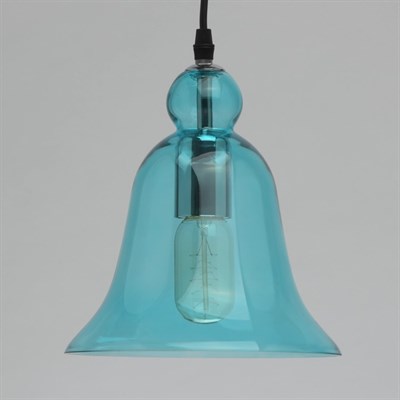 Светильник "Кьянти" 40Вт E27 2700K голубой, черный 21x21x150см - фото 2035468