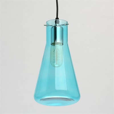 Светильник "Кьянти" 40Вт E27 2700K голубой, черный 16x16x150см - фото 2035475