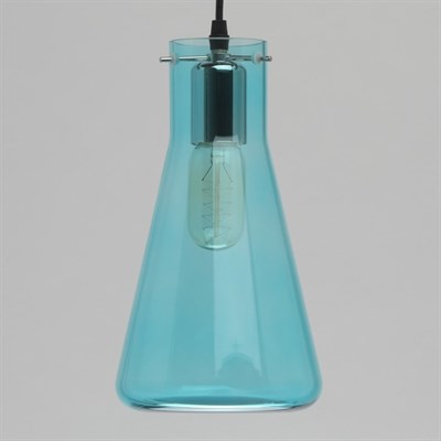 Светильник "Кьянти" 40Вт E27 2700K голубой, черный 16x16x150см - фото 2035477