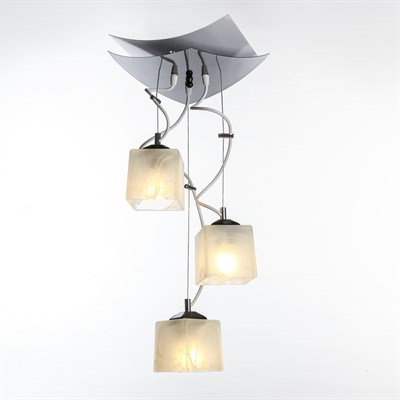 Люстра 1005402879 "Конверт-экрю" 3х60 Е27 бел./черн 33,5*33,5*21,5 см - фото 2035500