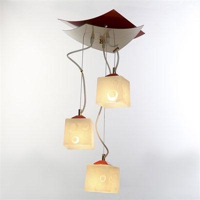 Люстра 1005403248 "Конверт-тондо" 3х60 Е27 беж./роз.  33,5*33,5*21,5 см - фото 2035511