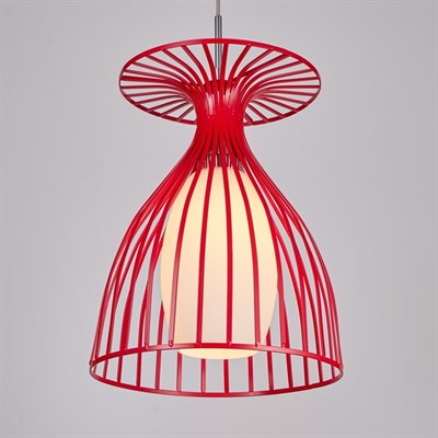 Светильник подвес DX2198/1+1911 красный "Бокал" Е27 1х60W 100х31х31 см - фото 2035525