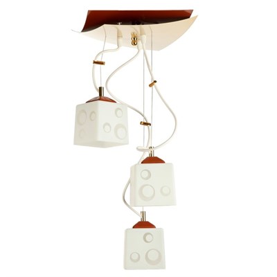 Люстра 1071005403249 3хE27 60W бежевый/коричневый 33х33х14см - фото 2035882