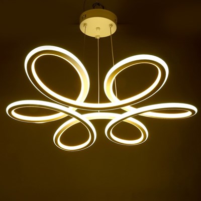 Люстра "Зигзаг" LED 160Вт 3000К - 6000К белый 64х64х10 см - фото 2036224