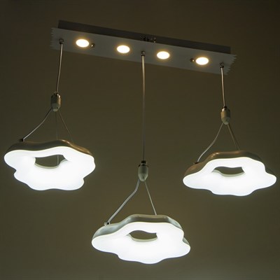 Люстра "Облака" LED 72Вт 3 режима 220В 68х22х23 см - фото 2036236