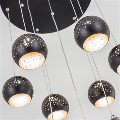 Люстра Деко, 10x4Вт LED, 2600Lm, 3000K, чёрный - фото 2036379