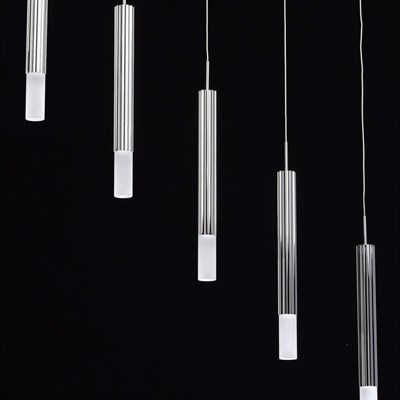 Люстра подвес "Ракурс" 5x5W LED стальной 75x6x255см - фото 2036448