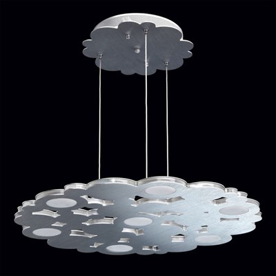 Люстра подвесная "Платлинг" 7x9W LED серебро 59x59x163см - фото 2036471