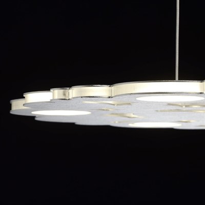 Люстра подвесная "Платлинг" 7x9W LED серебро 59x59x163см - фото 2036472