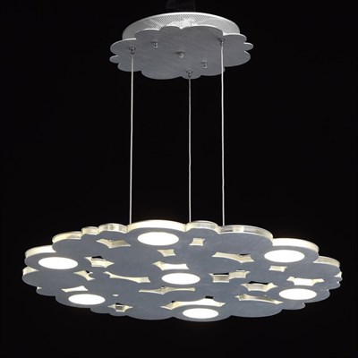Люстра подвесная "Платлинг" 7x9W LED серебро 59x59x163см - фото 2036474