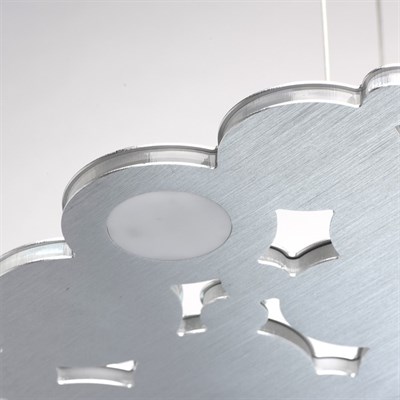 Люстра подвесная "Платлинг" 7x9W LED серебро 59x59x163см - фото 2036479