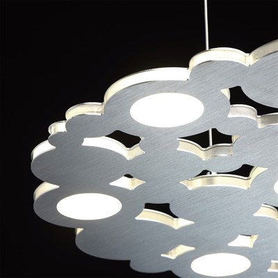 Люстра подвесная "Платлинг" 7x9W LED серебро 59x59x163см - фото 2036480