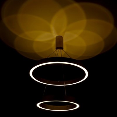 Люстра с ПДУ "Бергамо" 90вт 3000-6000К LED золото d.40+60см - фото 2036762