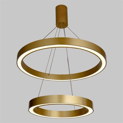 Люстра с ПДУ "Бергамо" 90вт 3000-6000К LED золото d.40+60см - фото 2036765