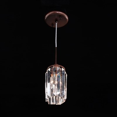 Люстра подвес "Синди" 1x60W E14 коричневый 15x15x30 см - фото 2037018