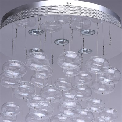 Люстра каскад "Бриз" 5x35W GU10 хром 45x45x77см - фото 2037052