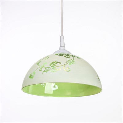 Светильник  Колпак "Рочелл" 1 лампа E27 40Вт белый-зеленый  д.250 - фото 2037168