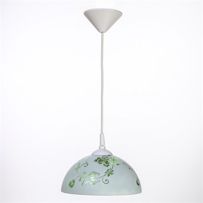 Светильник  Колпак "Рочелл" 1 лампа E27 40Вт белый-зеленый  д.250 - фото 2037169