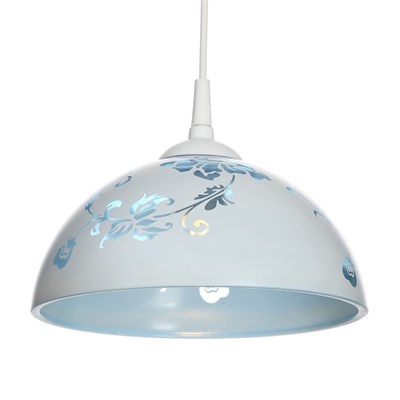 Светильник  Колпак "Рочелл" 1 лампа E27 40Вт белый-синий  д.250 - фото 2037171