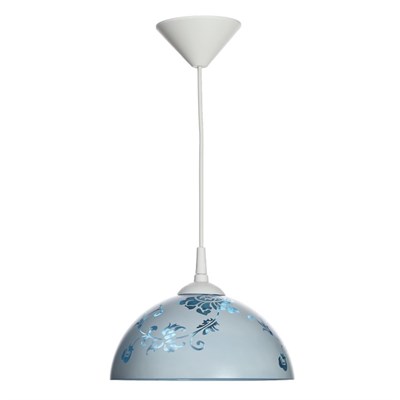 Светильник  Колпак "Рочелл" 1 лампа E27 40Вт белый-синий  д.250 - фото 2037172