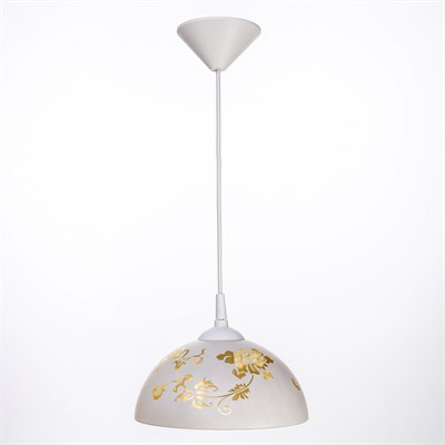 Светильник  Колпак "Рочелл" 1 лампа E27 40Вт белый-шампань  д.250 - фото 2037178 Светильник  Колпак "Рочелл" 1 лампа E27 40Вт белый-шампань  д.250 - фото 2037178