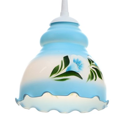 Светильник "Елена" 1 лампа E27 60 Вт молочно-голубой - фото 2037242