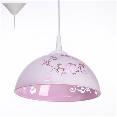 Светильник  Колпак "Рочелл" 1 лампа E27 40Вт белый-розовый  д.250 - фото 2037468
