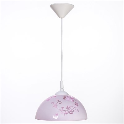 Светильник  Колпак "Рочелл" 1 лампа E27 40Вт белый-розовый  д.250 - фото 2037470