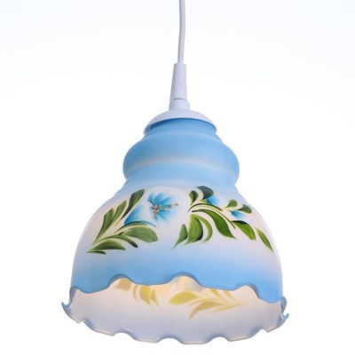 Светильник  Елена 1 лампа E27 60 Вт мол. голубой - фото 2037651