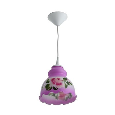 Светильник "Елена" 1 лампа E27 60 Вт розовый - фото 2037673