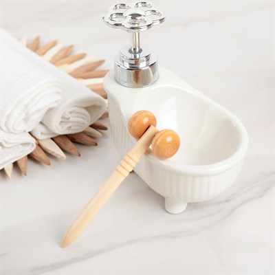 Набор банный 4 предмета: 2 мочалки, массажёр, пемза, цвет МИКС - фото 2060987