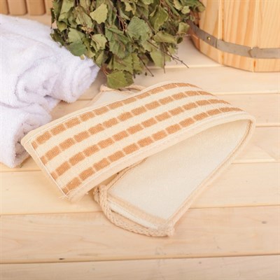 Набор банный, 7 предметов: 3 мочалки, повязка на голову, расчёска, массажёр, пемза, цвет МИКС - фото 2060999