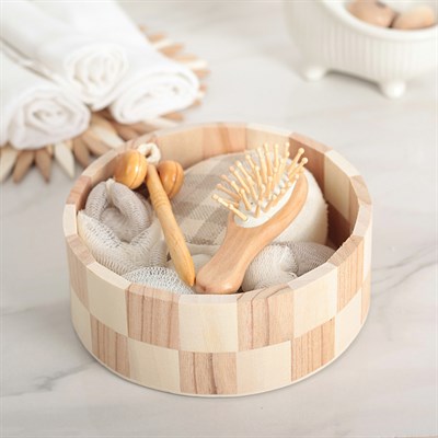 Набор банный, 4 предмета: 2 мочалки, массажёр, расчёска, цвет МИКС - фото 2061020