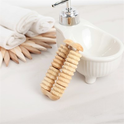 Набор банный, 7 предметов: 4 мочалки, расчёска, пемза, массажёр, цвет МИКС - фото 2061027