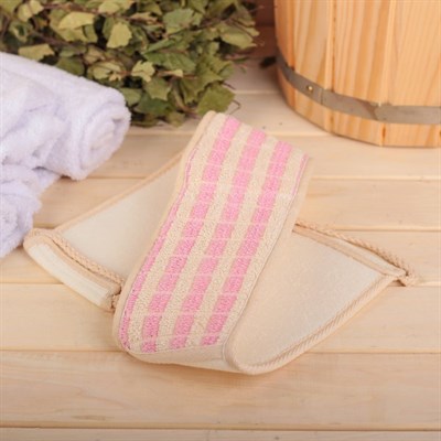 Набор банный, 6 предметов: 3 мочалки, полотенце, пемза, расчёска, цвет МИКС - фото 2061098