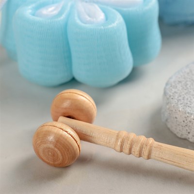 Набор банный 4 предмета: 2 мочалки, массажёр, пемза, цвет МИКС - фото 2061137