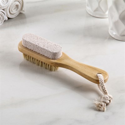 Набор банный, 4 предмета: щётка с пемзой, 2 мочалки, массажёр, цвет МИКС - фото 2061187