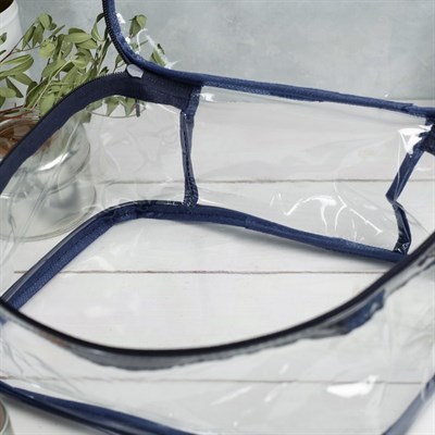 Косметичка ПВХ, отдел на молнии, цвет синий - фото 2061307