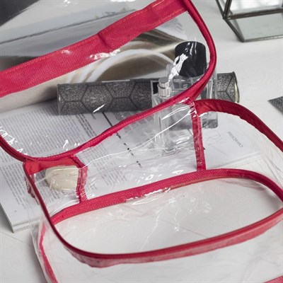 Косметичка ПВХ, отдел на молнии, цвет красный - фото 2061310