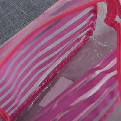 Косметичка ПВХ, отдел на молнии, с ручкой, цвет розовый - фото 2061316