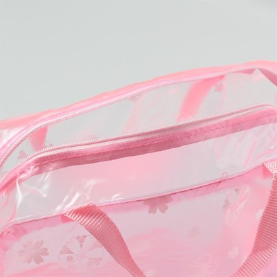 Косметичка ПВХ, отдел на молнии, 2 ручки, цвет розовый - фото 2061355