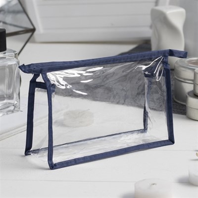 Косметичка ПВХ, отдел на молнии, цвет синий - фото 2061372