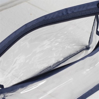 Косметичка ПВХ, отдел на молнии, цвет синий - фото 2061373